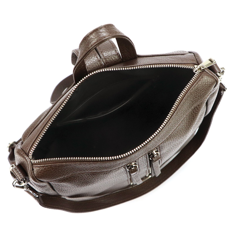 MiaMore Skórzany damski pojemny miejski plecak torebka z kieszeniami