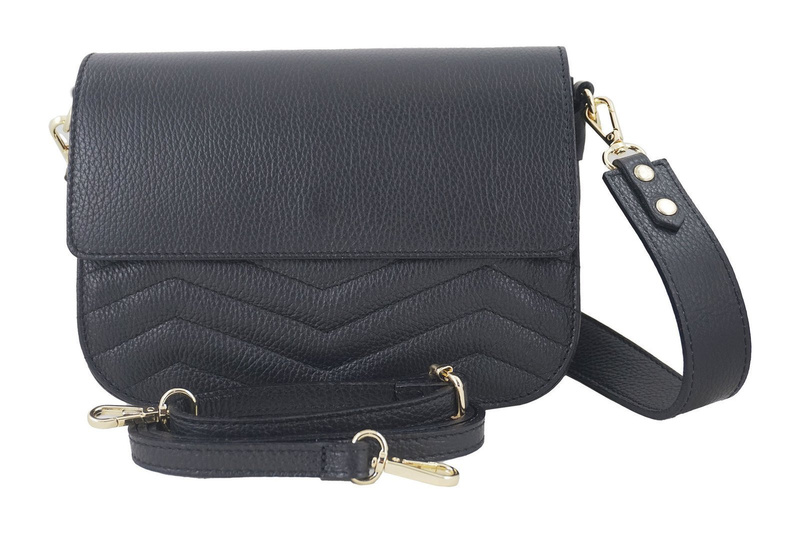 Torebka skórzana crossbody włoska - Czerwona