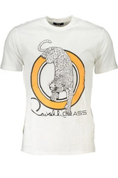 T-SHIRT MĘSKI Z KRÓTKIM RĘKAWEM KLASY CAVALLI BIAŁY