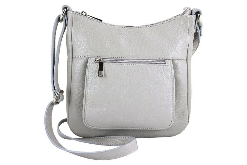 Modna włoska listonoszka skórzana - Zielony ciemny