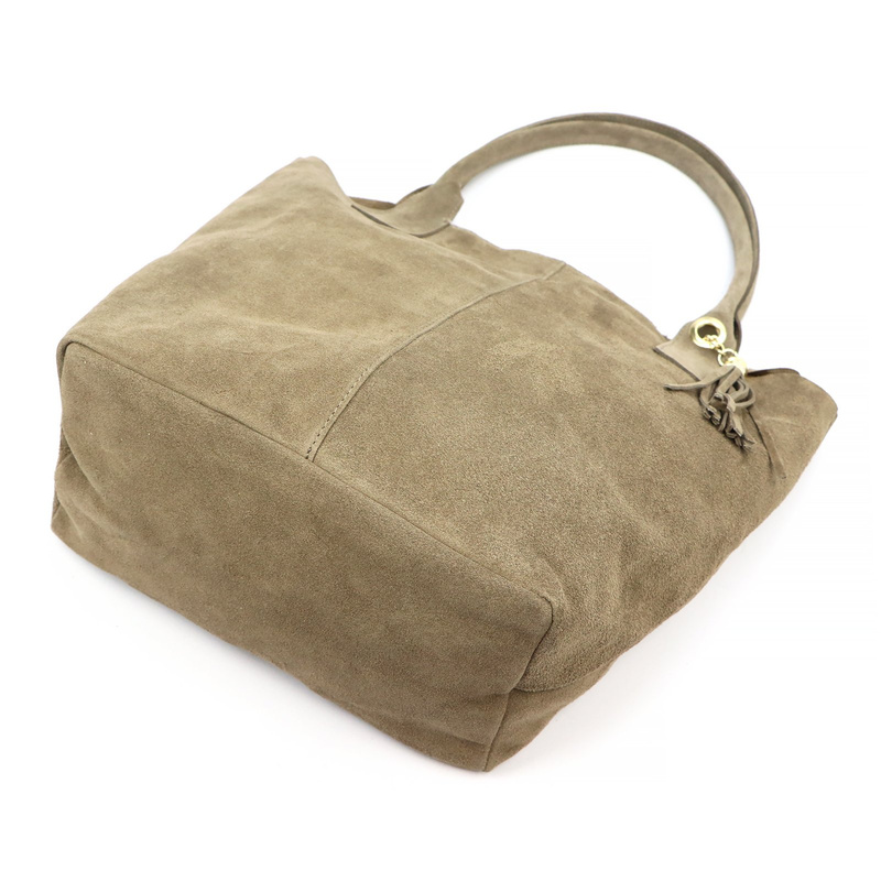 Vera Pelle zamszowa damska shopperbag skóra naturalna torebka na ramię