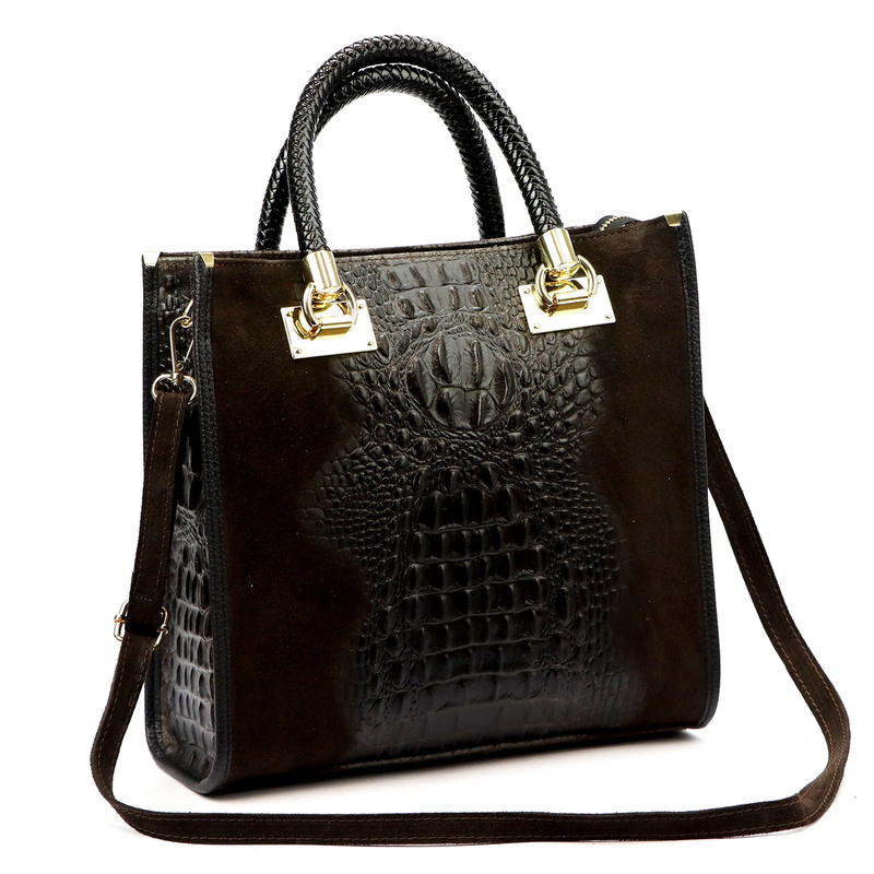 Damska torebka ze skóry naturalnej Luka 26-072 CROCO