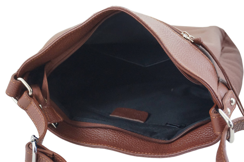 Torebka codzienna skórzana damska - Brązowa jasna