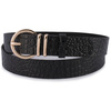 Skórzany pasek damski do spodni sukienki skóra croco czarna 3 cm Beltimore E55 : Kolory - czarny, Rozmiar pasków - r.80-95 cm