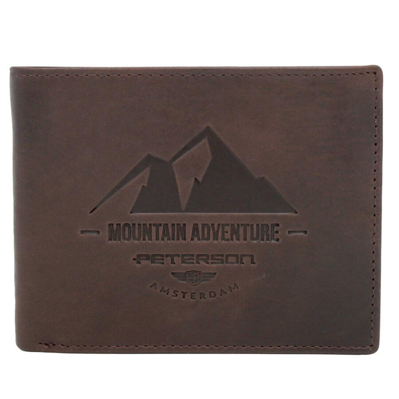 Skórzany męski portfel Peterson PTN N992-BE-MOUNTAIN