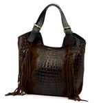 Vera Pelle damska shopperbag skórzana skóra krokodyla torebka na ramię