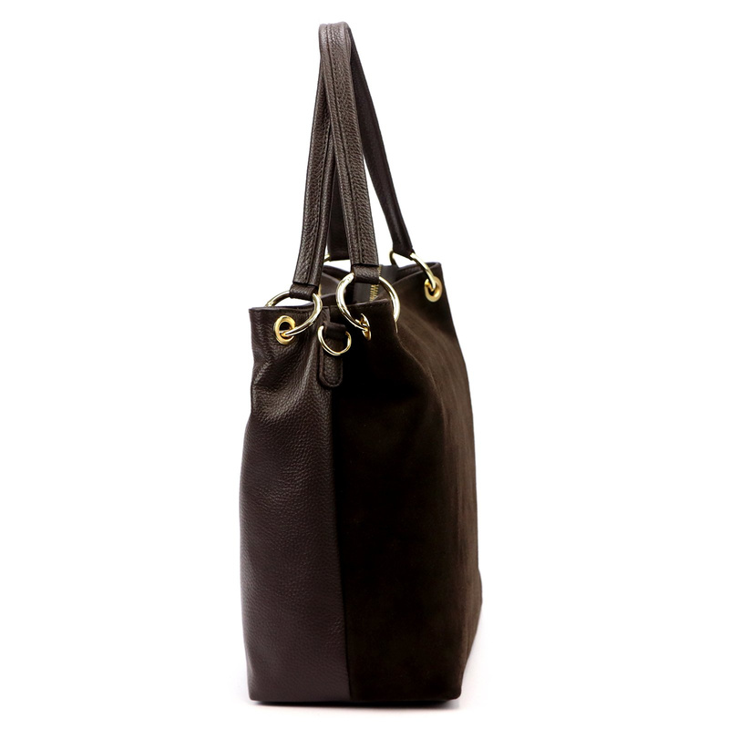 Vera Pelle torebka na ramię skóra naturalna shopperbag dwukomorowa