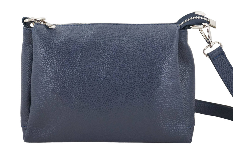 Uniwersalna torebka skórzana listonoszka - Granatowa