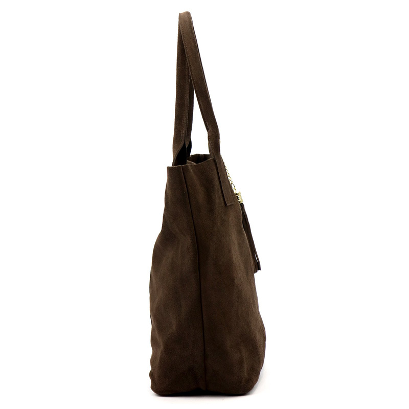 Vera Pelle zamszowa damska shopperbag skóra naturalna torebka na ramię