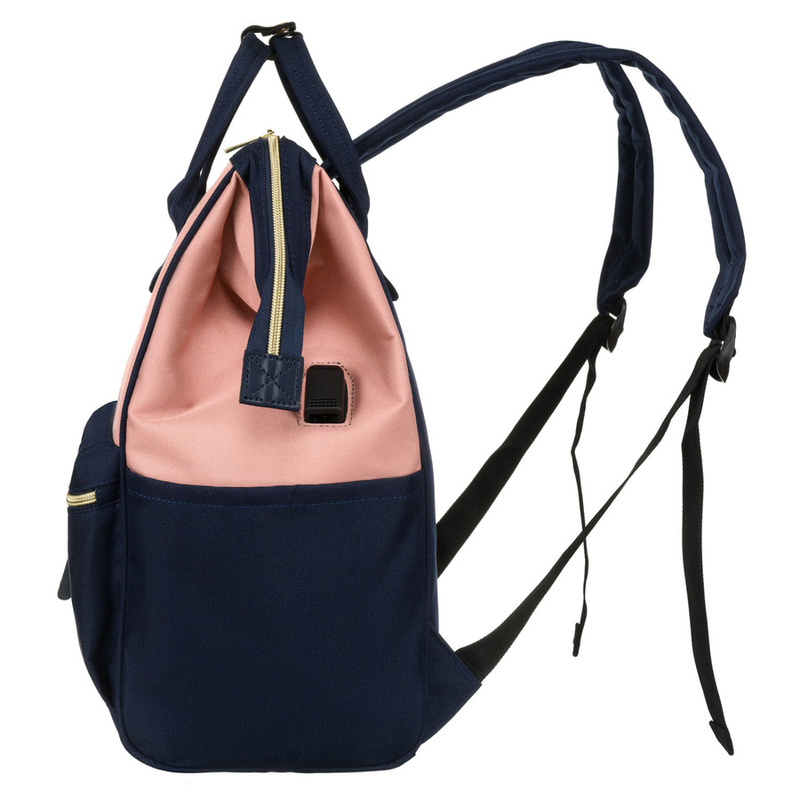 Damski plecak z tworzywa Peterson PTN ALFA NAVY+PINK