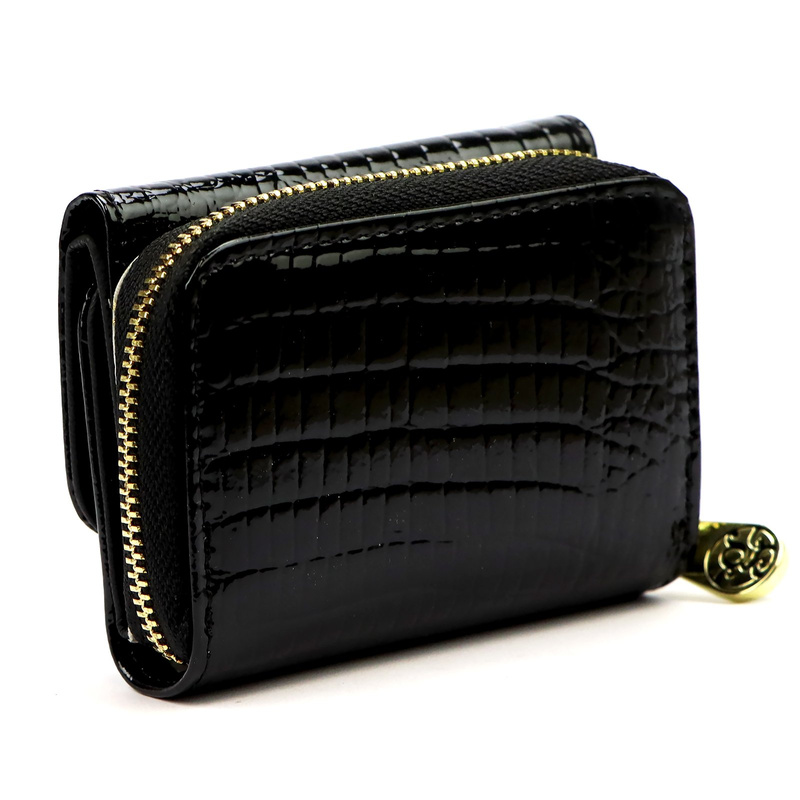 Gregorio mała portmonetka damska skóra naturalna portfel skóra krokodyla