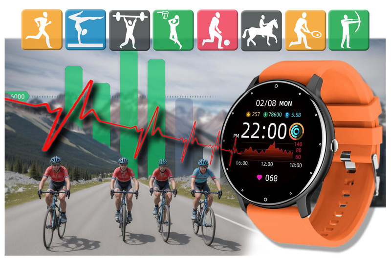 SMARTWATCH UNISEX GRAVITY GT1-10 - PULSOMETR, WŁASNE TARCZE (sg015j)