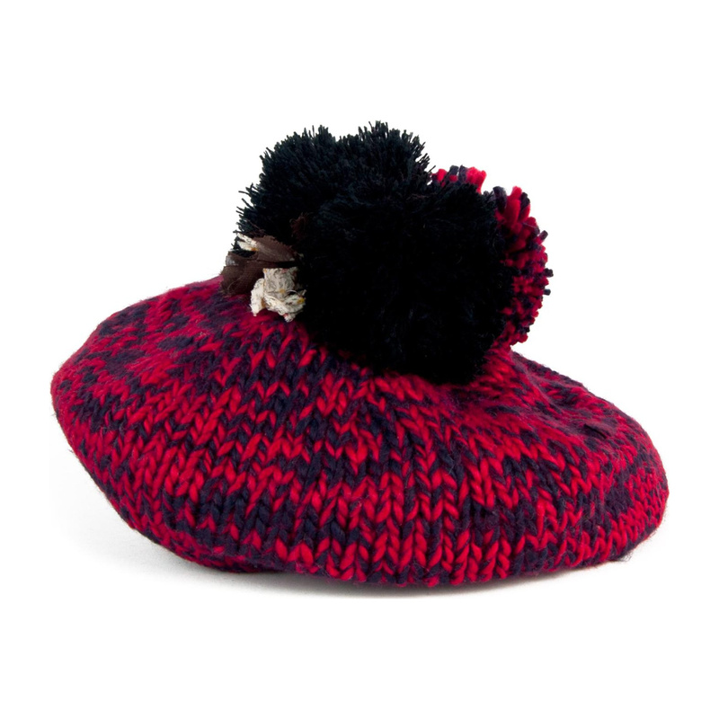Beret Trzy Pompony
