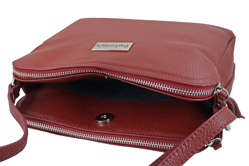 Torebka skórzana damska włoska - Czerwona