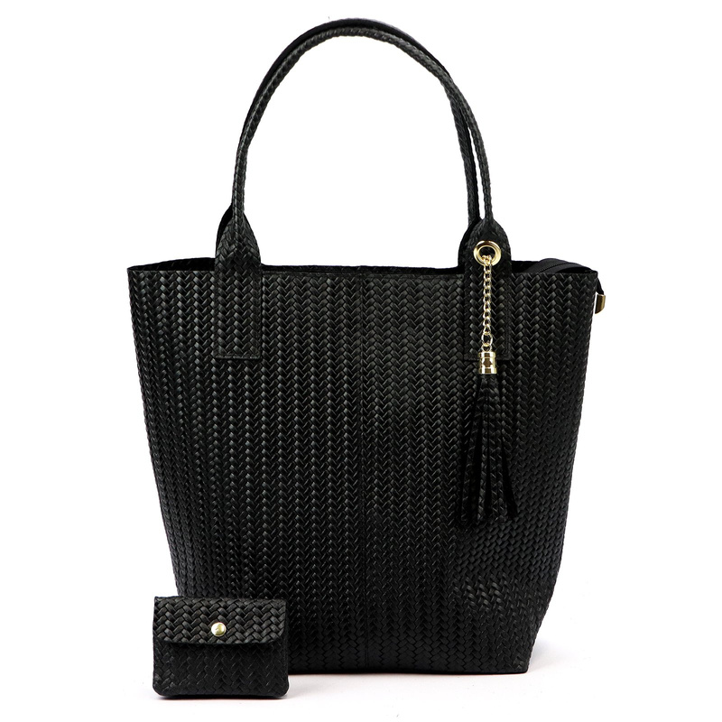 Vera Pelle damska shopperbag z dwoma etui torebka portfel skóra naturalna