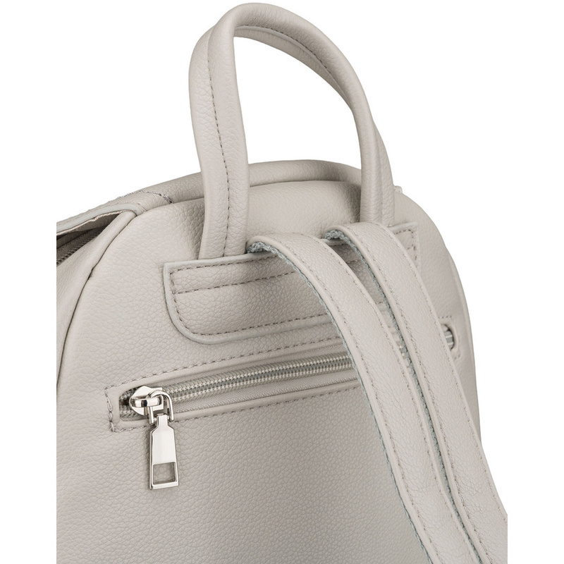 Szary, miejski plecak damski ze skóry ekologicznej - Rovicky