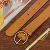 Skórzany pasek damski do spodni sukienki camelowy skóra nat. 3,5 cm Beltimore B86 : Kolory - brązowy, beżowy, Rozmiar pasków - r.80-95 cm