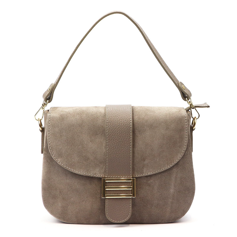 Vera Pelle Damska skórzana listonoszka torebka przez ramię z kieszenią