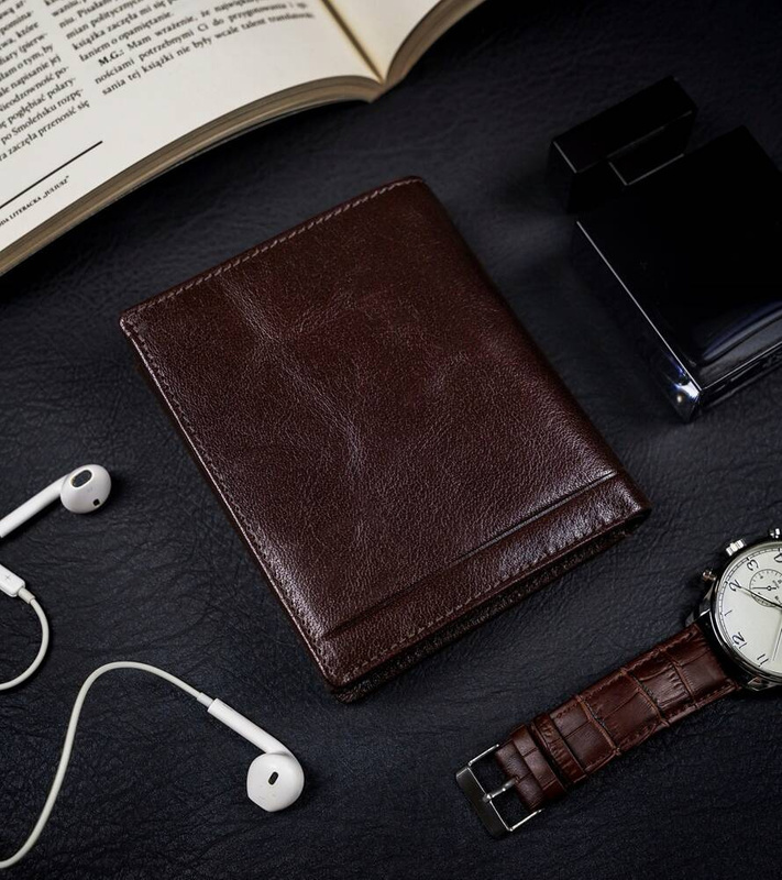 Skórzany męski portfel Rovicky PC-102-BAR RFID