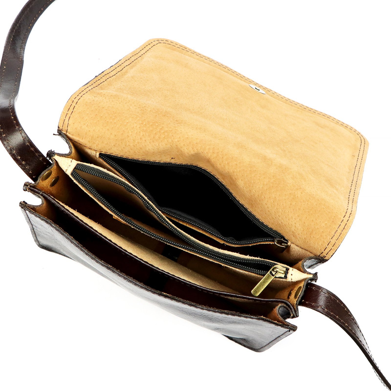 Florence damska listonoszka 3 komory torebka na ramię skóra naturalna