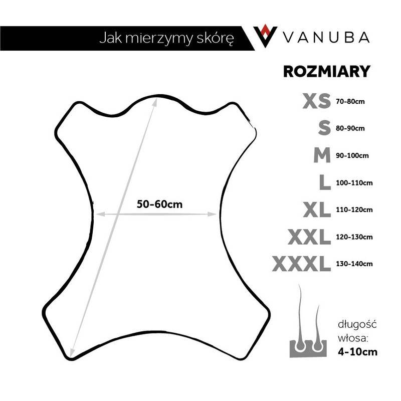 Skóra owcza Popielata 90-100cm