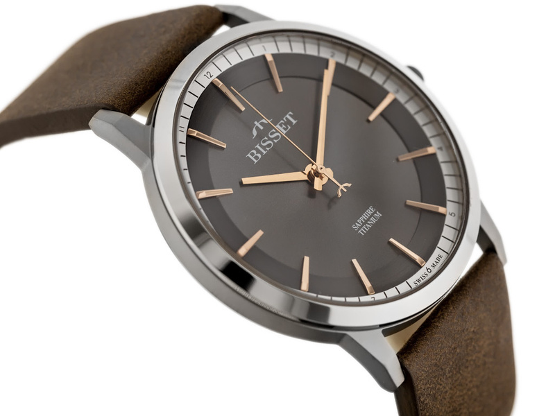 ZEGAREK MĘSKI BISSET BSCF25 - TYTANOWY (zb087a)