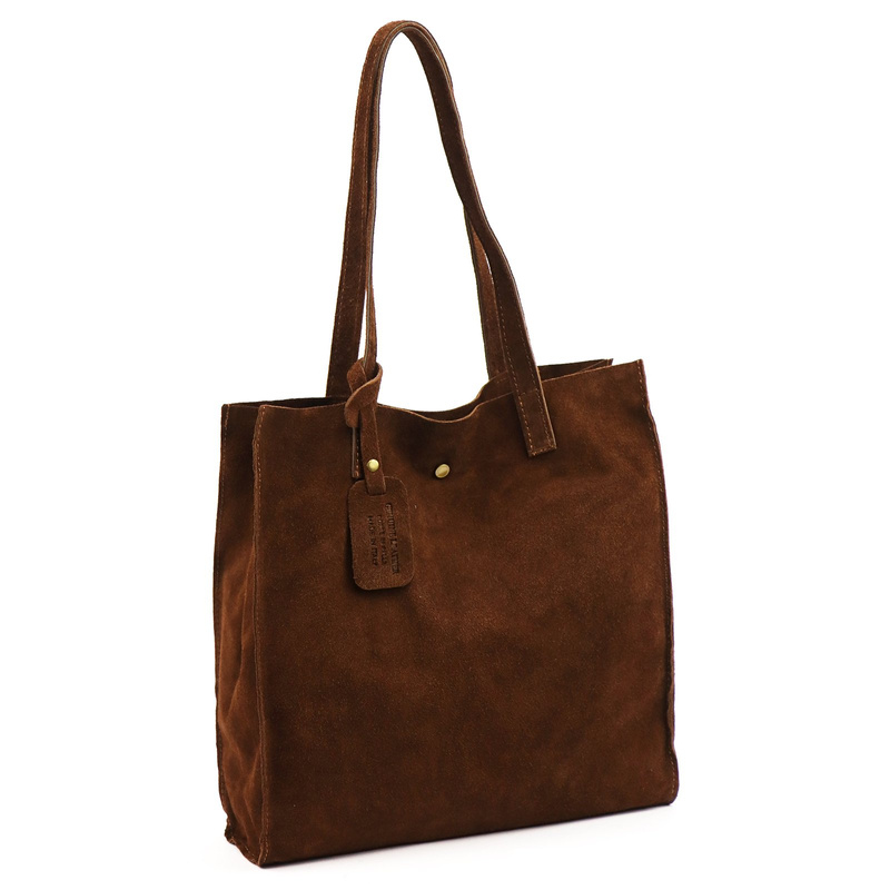 Luka Zamszowa duża damska shopperbag torebka na ramię z kosmetyczką