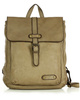 MARCO MAZZINI Miejski plecak skórzany w stylu old look handmade leather beżowy cappuccino