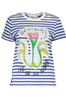 DESIGUAL NIEBIESKI DAMSKI T-SHIRT Z KRÓTKIM RĘKAWEM