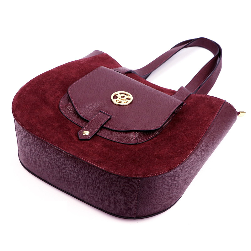 Elegancka Skórzana damska shopperbag torebka na ramię Gregorio z kieszenią