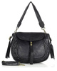 Marco Mazzini Torebka classic saddle bag ze skóry naturalnej na ramie czarna