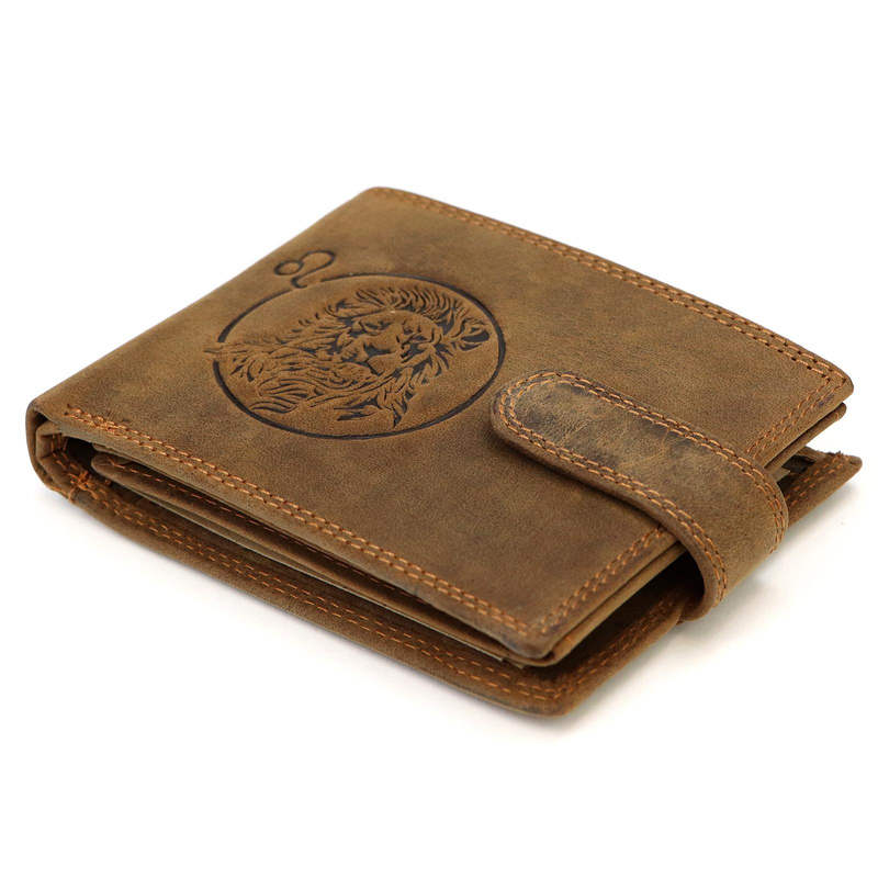 Nordee męski portfel skóra naturalna na zatrzask z indywidualnym wzorem