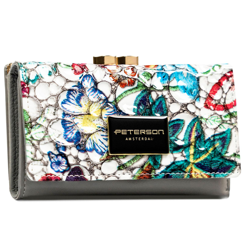 skóra naturalna + Damski portfel ze skóry ekologicznej Peterson PTN PH23-LFL