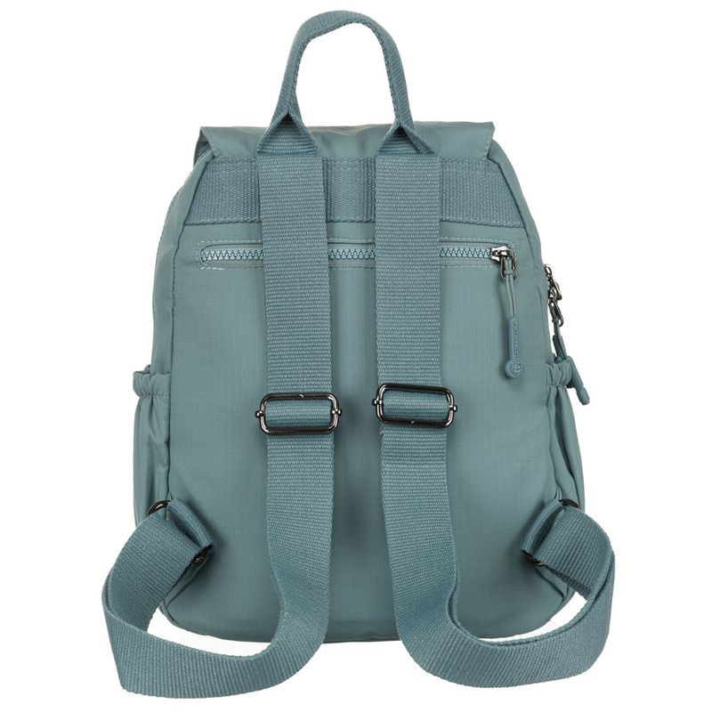 Niebieski plecak damski z poliestru z klapką zamykaną na magnes - Peterson