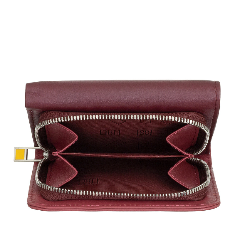 DUDU Damski portfel skóra naturalna na zatrzask minimalistyczny zgrabny