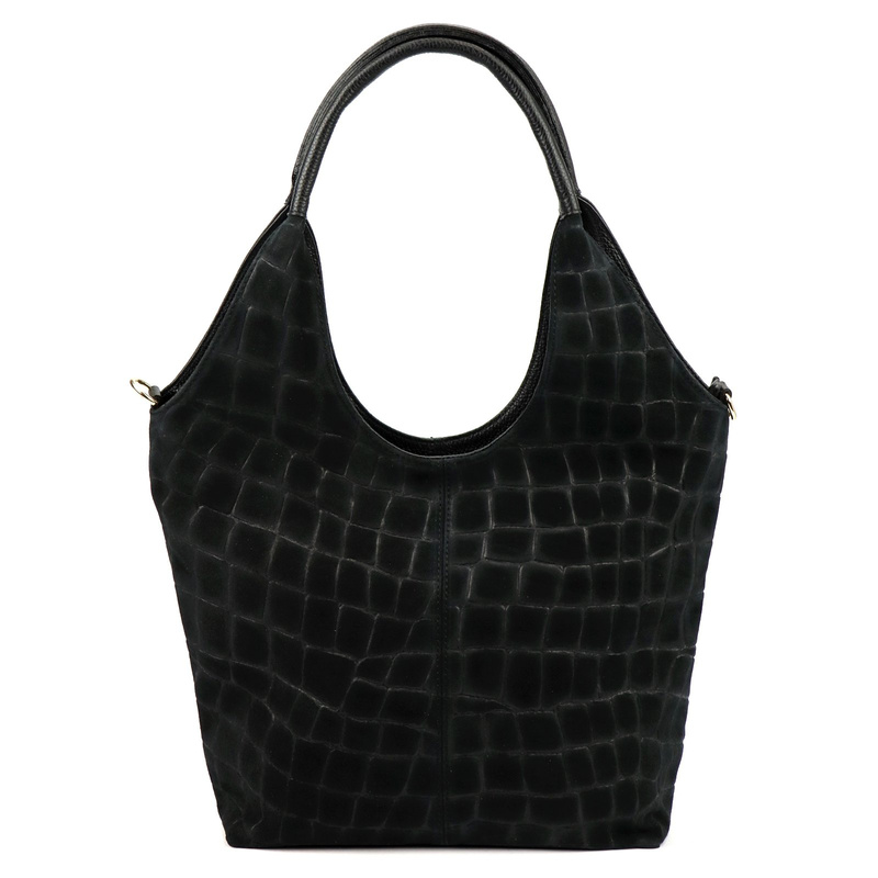 Damska torebka shopper Luka 26-013 Croco ze skóry naturalnej