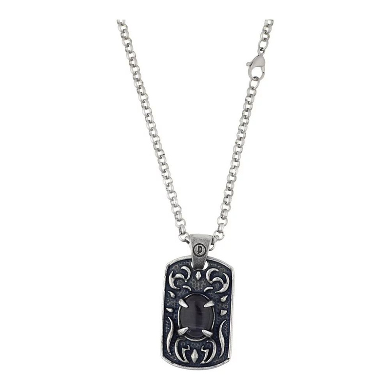 JEWELER'S POLICE S14AFX01P. Naszyjnik, Kolor czarny. Mężczyzna.