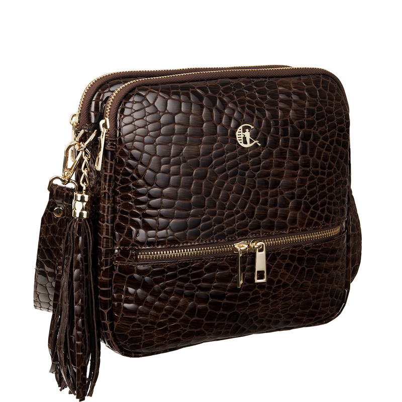 Torebka skórzana Canaletto ze skóry naturalnej lakierowanej TD840s341