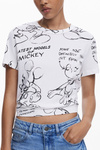T-SHIRT DAMSKI Z KR�TKIM R�KAWEM DESIGUAL BIA�Y