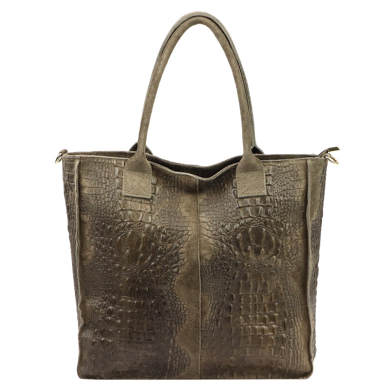 Skórzana shopperka damska Luka 26-167 CROCO