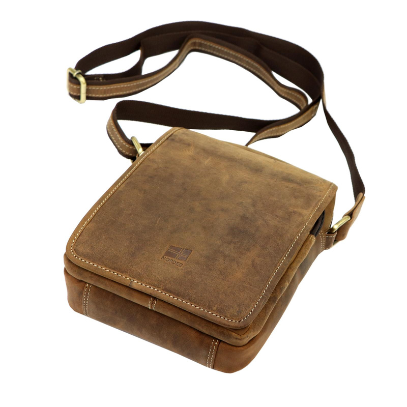 Pojemna Saszetka męska skórzana przez ramię Nordee