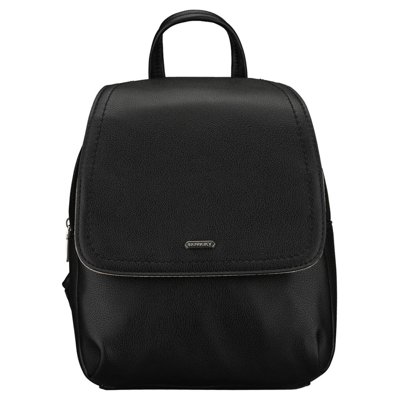 Czarny, miejski plecak damski ze skóry ekologicznej - Rovicky