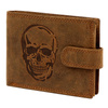 Skórzany męski portfel Nordee L895 SKULL