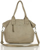 Torebka skórzana shopper bag - MARCO MAZZINI beż taupe