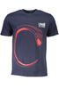 NIEBIESKI T-SHIRT MĘSKI Z KRÓTKIM RĘKAWEM KLASY CAVALLI