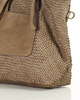 Oryginalna torebka pleciona damska skórzany shopper bag - MARCO MAZZINI beż taupe