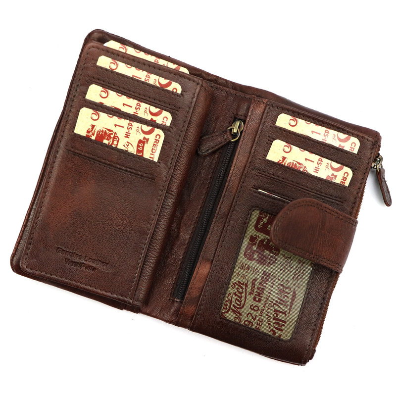 Route 66 damska portmonetka skóra naturalna podłużny duży portfel pionowy