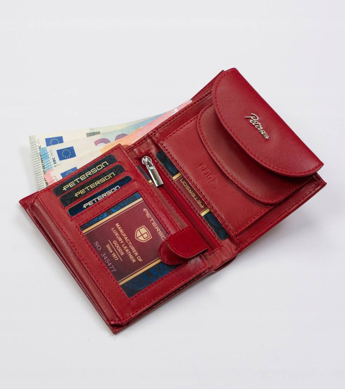 Damski portfel ze skóry ekologicznej Peterson PTN RD-357-NGV-M