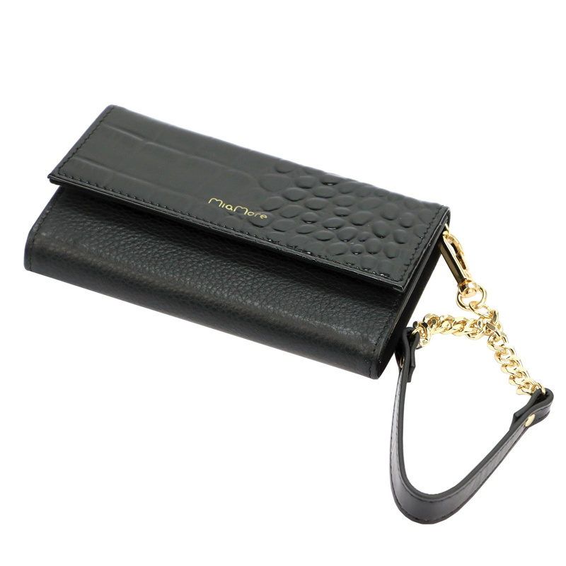 MiaMore etui Iphone 12 PRO case z klapą wzór skóra krokodyla z łańcuszkiem