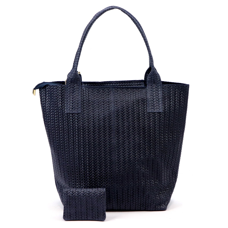 Vera Pelle damska shopperbag z dwoma etui torebka portfel skóra naturalna